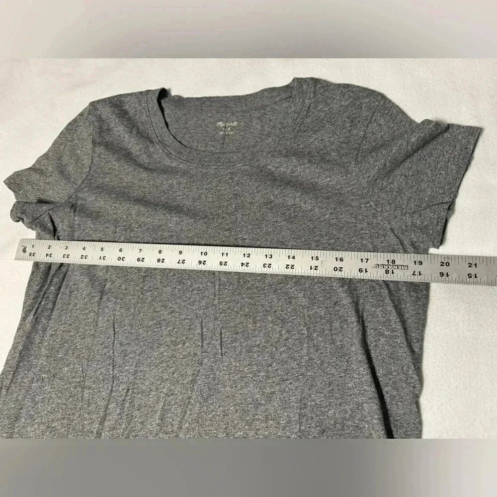 Madewell Front Knot Tee | Marled Gray | Size Small - Picture 3 of 6